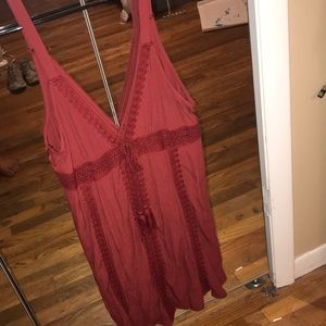 Maroon short sleeve dress